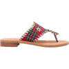 Girls Jacks Tartan Flat Sandal, Red - Sandals - 5