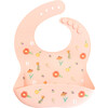 Silicone Bib and Foldable Placemat Set, Wildflower Ripe Peach - Bibs - 3