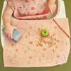 Silicone Bib and Foldable Placemat Set, Wildflower Ripe Peach - Bibs - 6