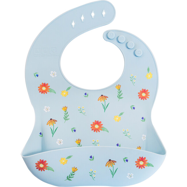 Silicone Bib Foldable Placemat Set Wildflower Chambray Blue - Other Accents - 5