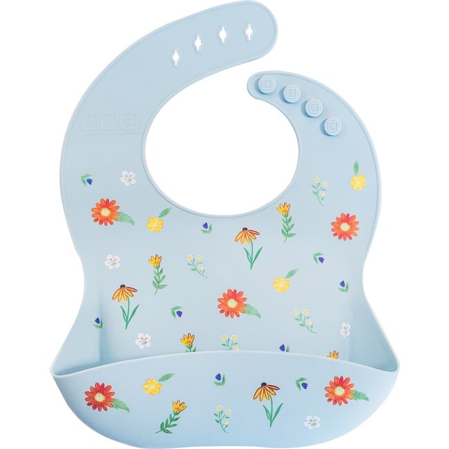 Silicone Mealtime Bundle, Wildflower Chambray Blue - Tabletop - 7