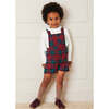 Tartan Short Pocket Front Dungarees, Red - Overalls - 3
