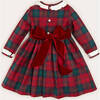 Tartan Peter Pan Collar Trapeze Dress, Red - Dresses - 5