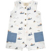 Nautical Print Gauze Romper, Multicolors - Rompers - 1 - thumbnail