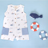 Nautical Print Gauze Romper, Multicolors - Rompers - 2