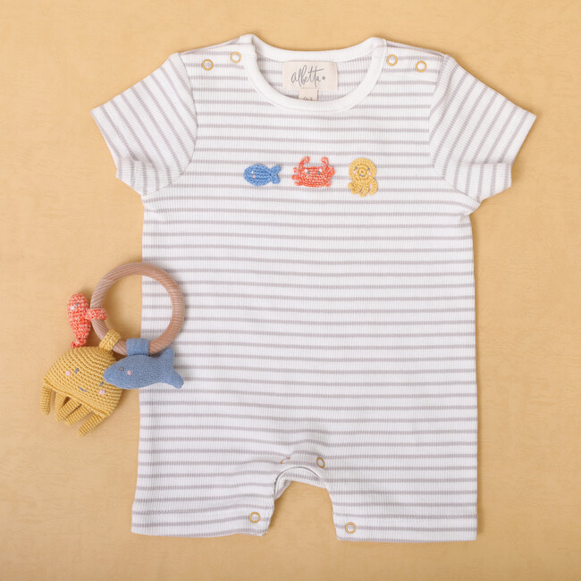 Nautical Mini Crochet Baby Vest, Multicolors (Pack Of 3) - Rompers - 2