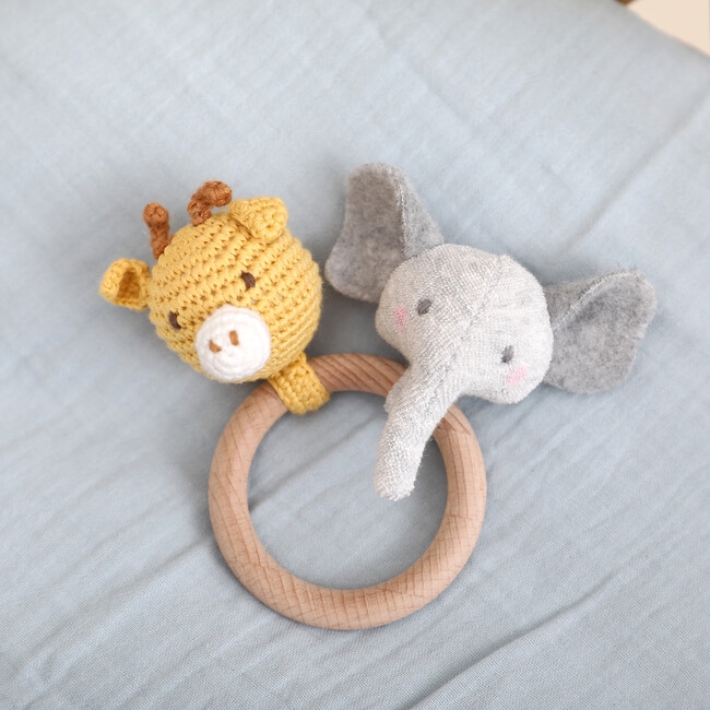 Wild Animals Activity Ring Rattle, Multicolors - Rattles - 2