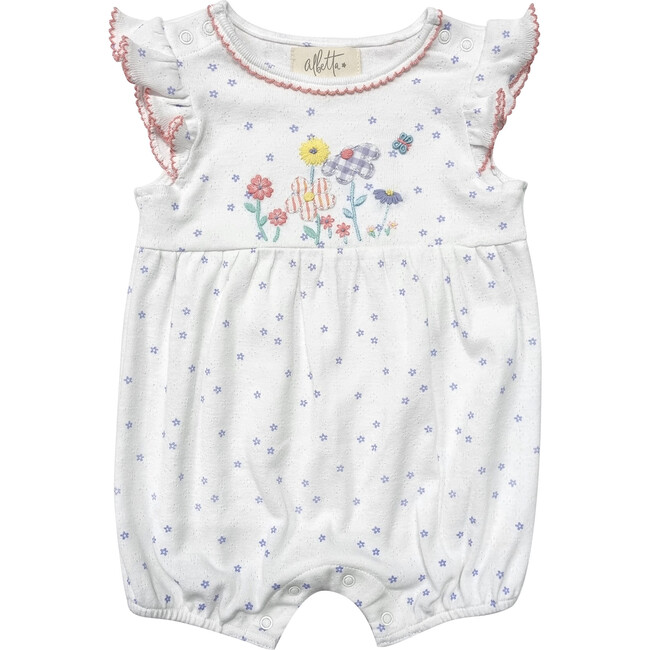 Floral Bloom Embroidery Romper, Multicolors