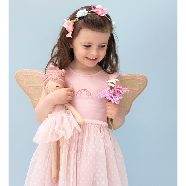 Embroidered Rainbow Ballet Dress, Pink - Dresses - 2