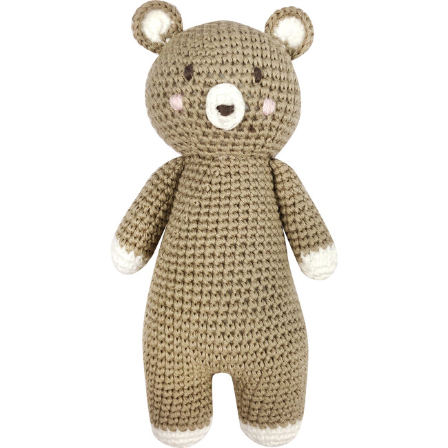 Crochet Teddy Bear Rattle Toy, Multicolors