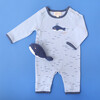 Crochet Wilbert Whale Babygro, Multicolors - Rompers - 2