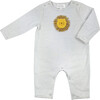 Crochet Leo Lion Stripe Babygro, Grey - Rompers - 1 - thumbnail