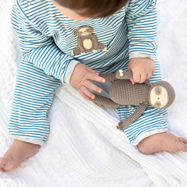 Crochet Samuel Sloth Babygro, Multicolors - Rompers - 3