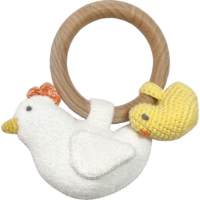 Crochet Coco Chick Ring Rattle, Multicolors