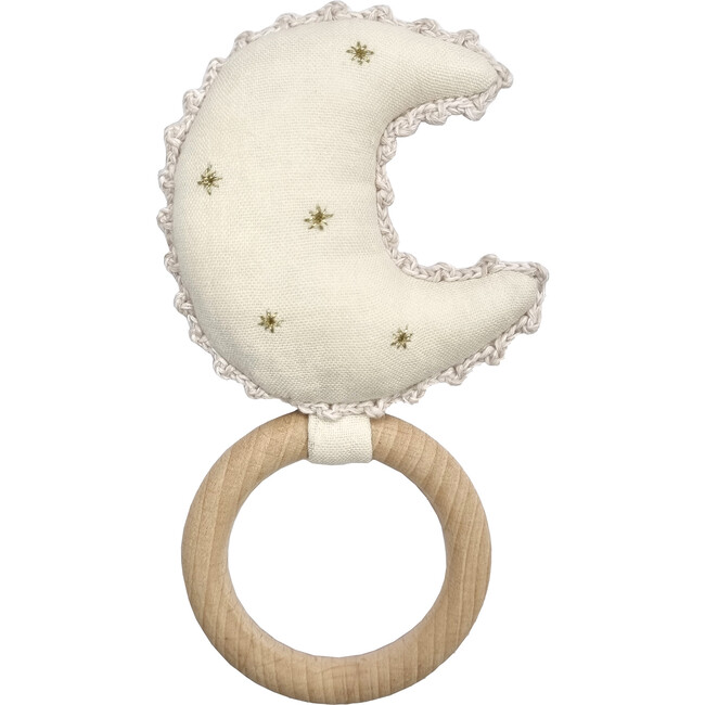 Cotton Moon Ring Rattle, Multicolors