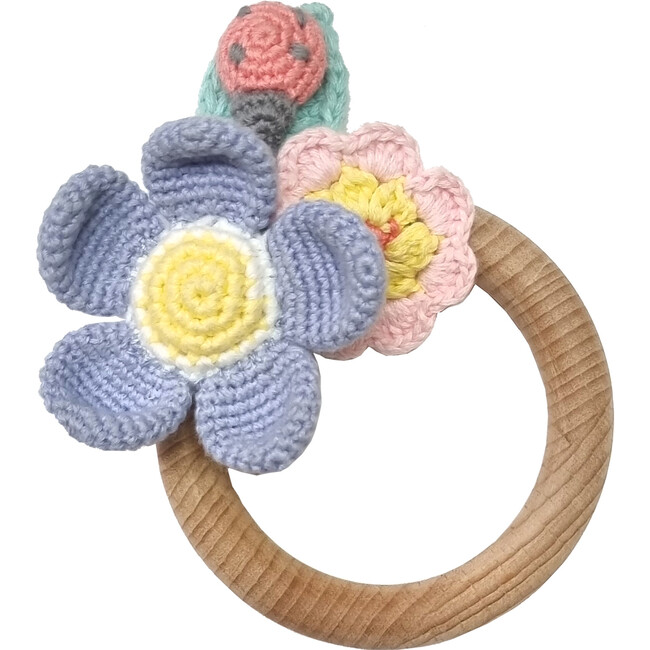 Bloom Crochet Teething Ring, Multicolors