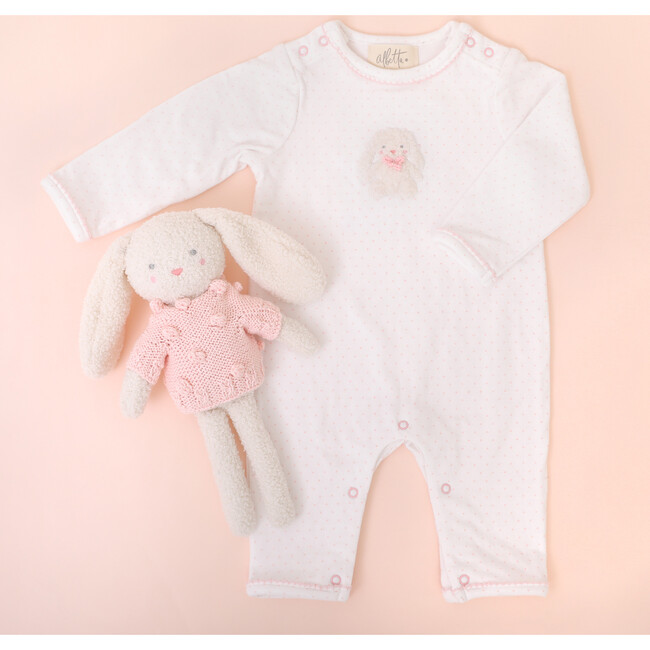 Applique Lullaby Bunny Babygro, Multicolors - Rompers - 2