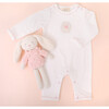 Applique Lullaby Bunny Babygro, Multicolors - Rompers - 2