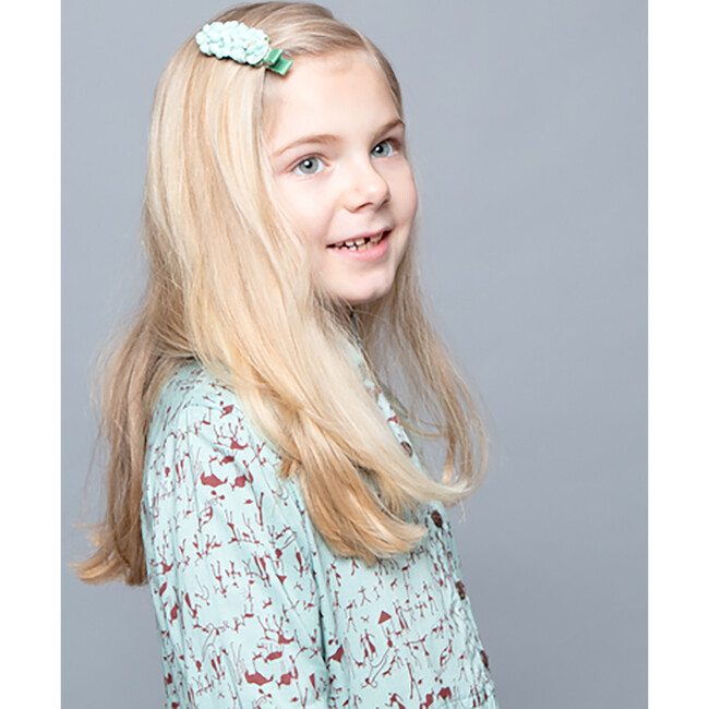 Ella Hairclip, Green - Hair Accessories - 2