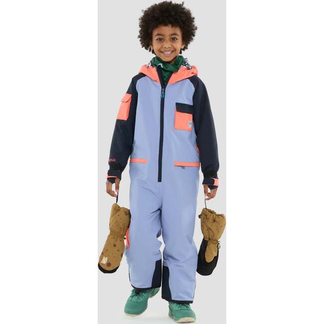 Quest Snow Overall, Purple Blue And Coral - Overalls - 2