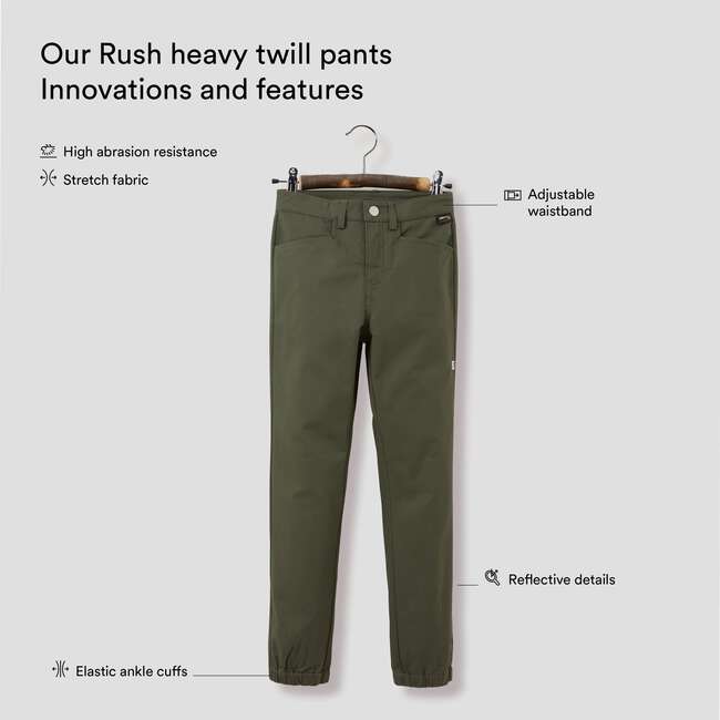 Rush Heavy Twill Pants, Olive - Pants - 2