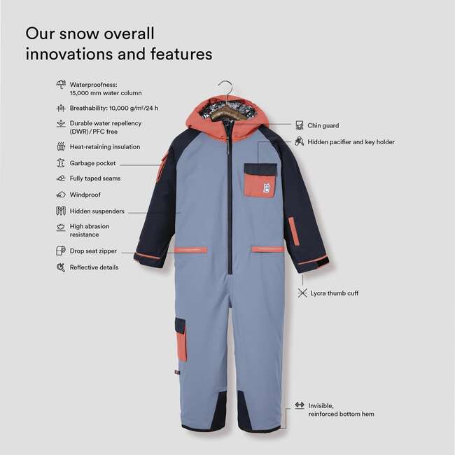 Quest Snow Overall, Purple Blue And Coral - Overalls - 3