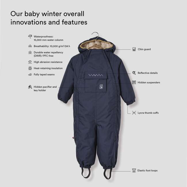 Zack Baby Winter Overall, True Navy - Bunting - 3