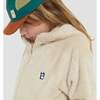 Panda High Loft Fleece Zip Hoody, Beige - Sweatshirts - 4