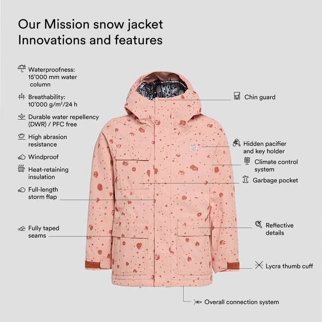 Galaxy Mission Snow Jacket, Sunset Rose - Parkas - 3