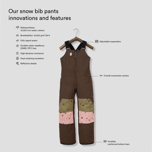 Galaxy Corbet Snow Bib Pants, Chocolate And Gold - Snow Pants - 3