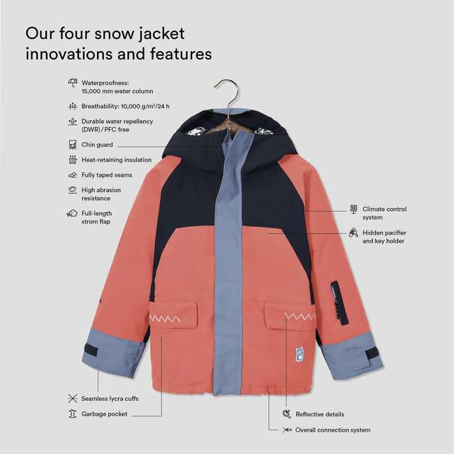 Four Snow Jacket, Coral And Purple Blue - Parkas - 3