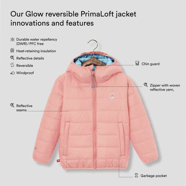 Glow Reversible Primaloft Jacket, Sunset Rose And Bluebalu - Parkas - 3