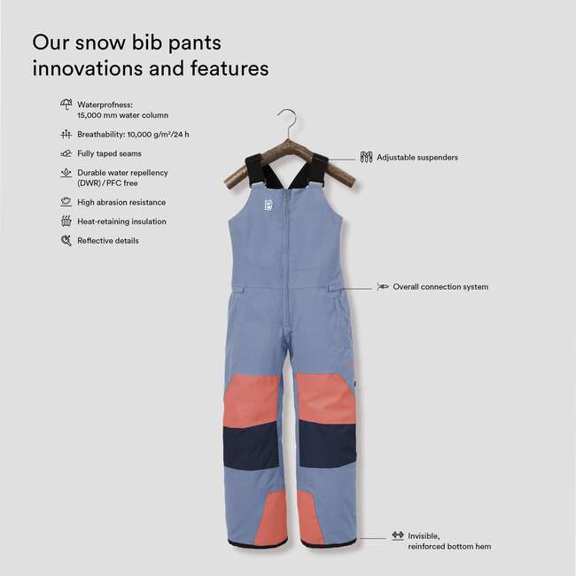 Corbet Snow Bib Pants, Purple Blue And Coral - Snow Pants - 3