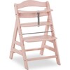 Alpha+ Grow Along Adjustable Beechwood Wooden High Chair Seat + 5-Point Harness & Bumper Bar, Rose - Highchairs - 1 - thumbnail