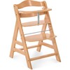 Alpha+ Grow Along Adjustable Beechwood Wooden High Chair Seat + 5-Point Harness & Bumper Bar, Natual Beechwood Finish - Highchairs - 1 - thumbnail