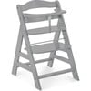 Alpha+ Grow Along Adjustable Beechwood Wooden High Chair Seat + 5-Point Harness & Bumper Bar, Grey - Highchairs - 1 - thumbnail