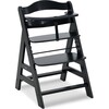 Alpha+ Grow Along Adjustable Beechwood Wooden High Chair Seat + 5-Point Harness & Bumper Bar, Black - Highchairs - 1 - thumbnail