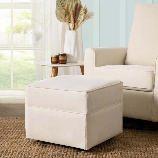 Willa-Alden Gliding Ottoman, Performance Cream Eco-Weave - Ottomans - 2