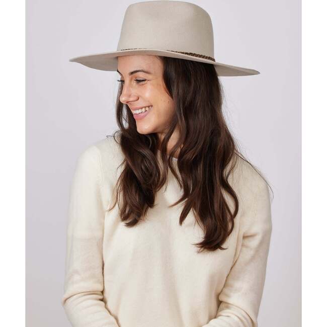 Ruby Brimmed Hat, Beige With Trim - Hats - 5