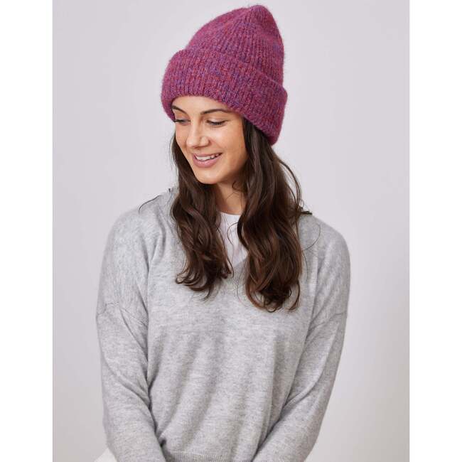 Eco Cuff Beanie, Raspberry - Hats - 3