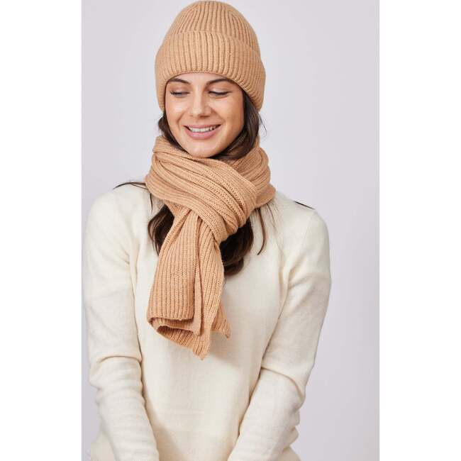 Hat Scarf Gloves Sets - beige-three Pieces