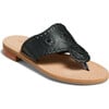 Girls Jacks Flat Sandal, Black - Sandals - 1 - thumbnail