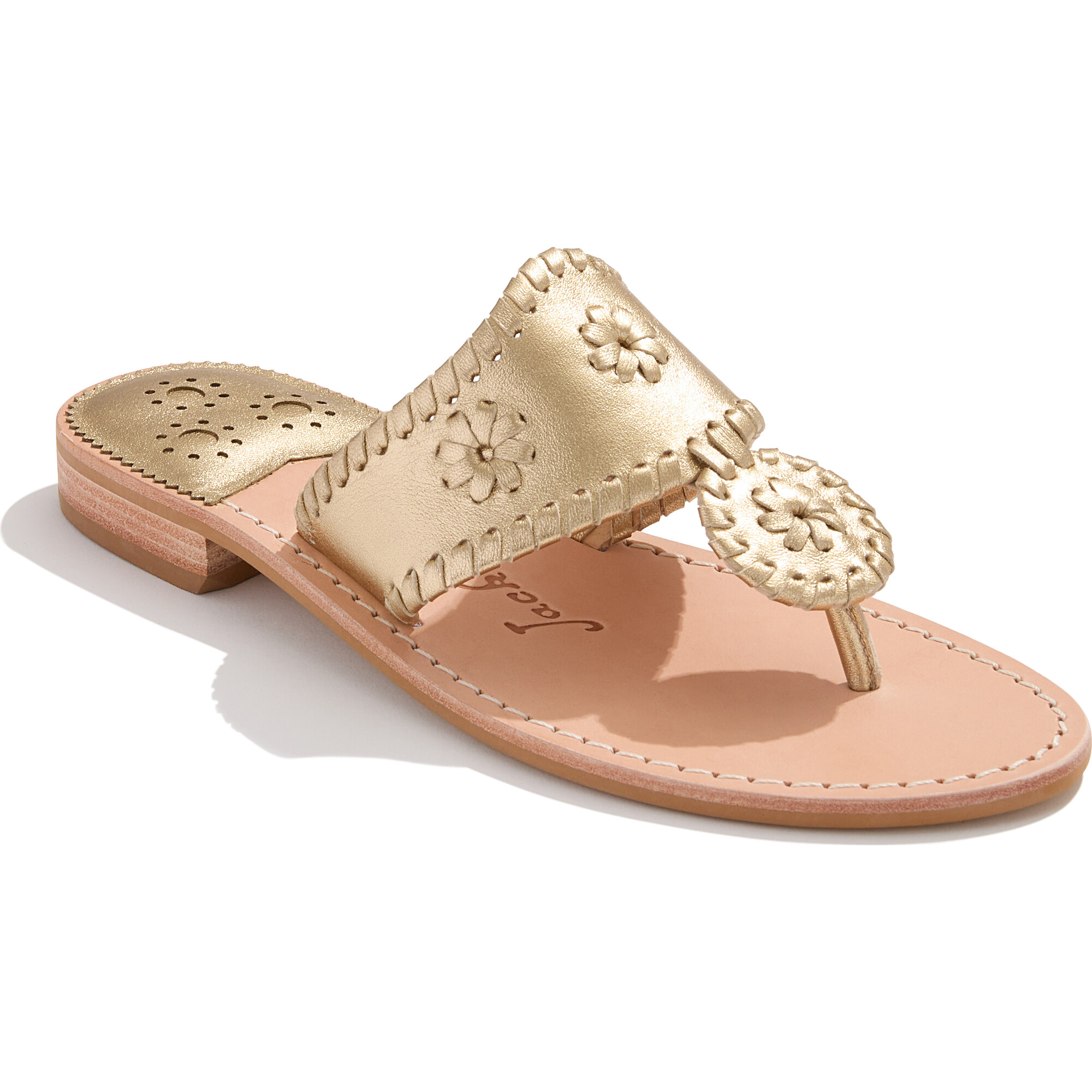 Women's Jacks Flat Sandal, Platinum - Sandals - 1