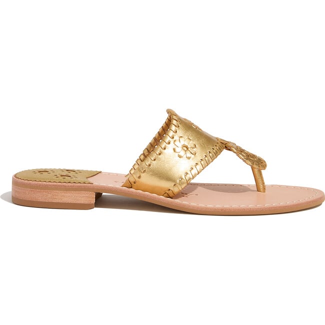 Women's Jacks Flat Sandal, Gold - Sandals - 3