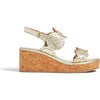 Girls Lauren High Wedge, Platinum - Sandals - 3