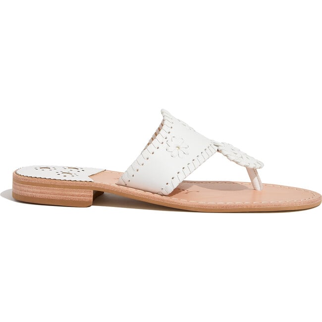 Women's Jacks Flat Sandal, White - Sandals - 3