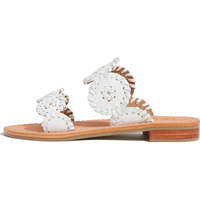 Girls Lauren Flat Sandal, White - Sandals - 5