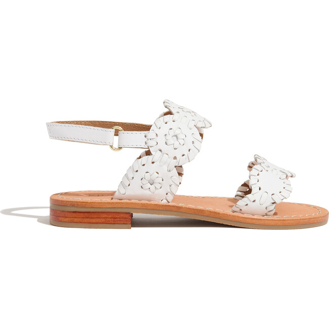 Toddler Lauren Flat Sandal, White - Sandals - 5