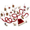 24 Piece Iconic Christmas Mini Tabletop Tree Set In Hand Felted Wool - Ornaments - 1 - thumbnail