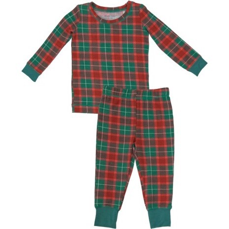 Holiday Plaid L/S Loungwear Set, Red